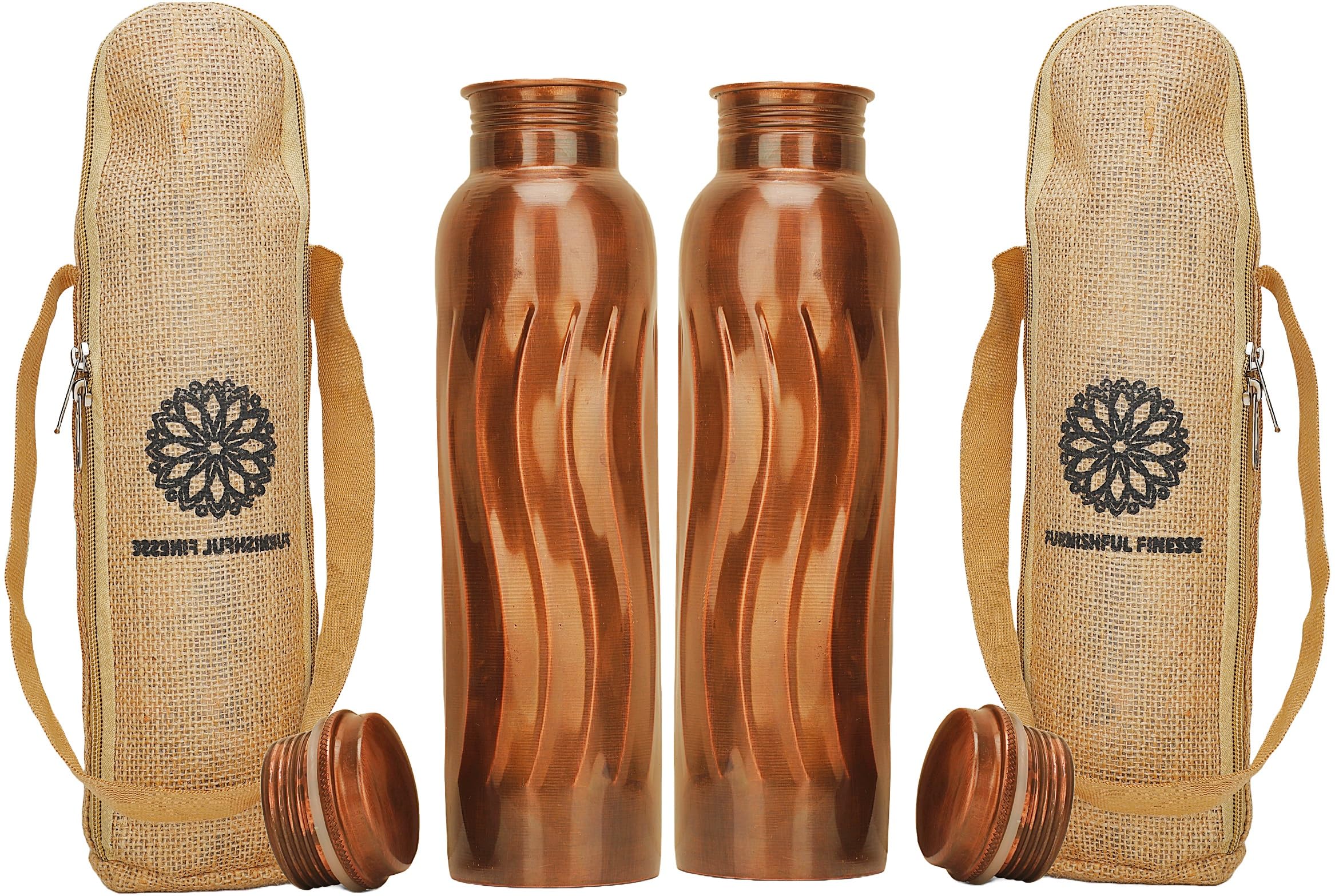 34 Oz Pure Copper Water Bottle With Ayurvedic Benefits Copper Bottle With Bag For Drinking Drink Leak Proof Lid Large Handcrafted Copper Water Vessel
