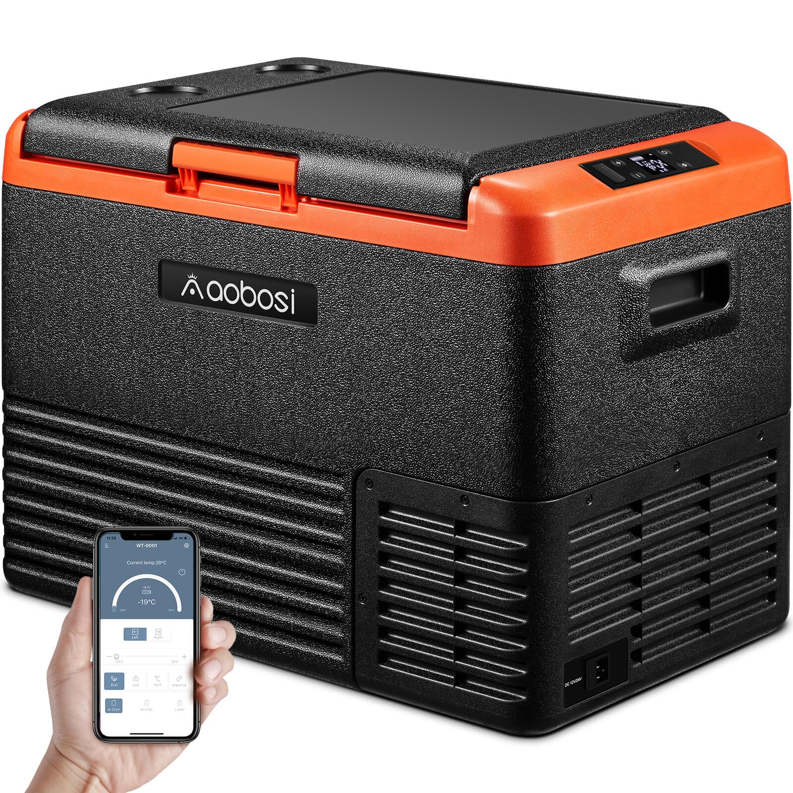 AAOBOSI 83L Campervan Fridge, Camping Refrigerator with APP Control, 12V Fridge Freezer for Campervan, Car, Truck, Boat, Motorhome, Travel