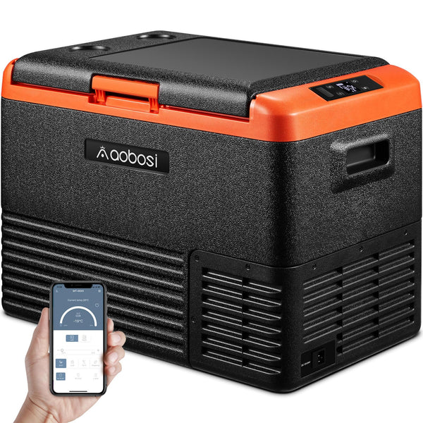 AAOBOSI 83L Campervan Fridge, Camping Refrigerator with APP Control, 12V Fridge Freezer for Campervan, Car, Truck, Boat, Motorhome, Travel