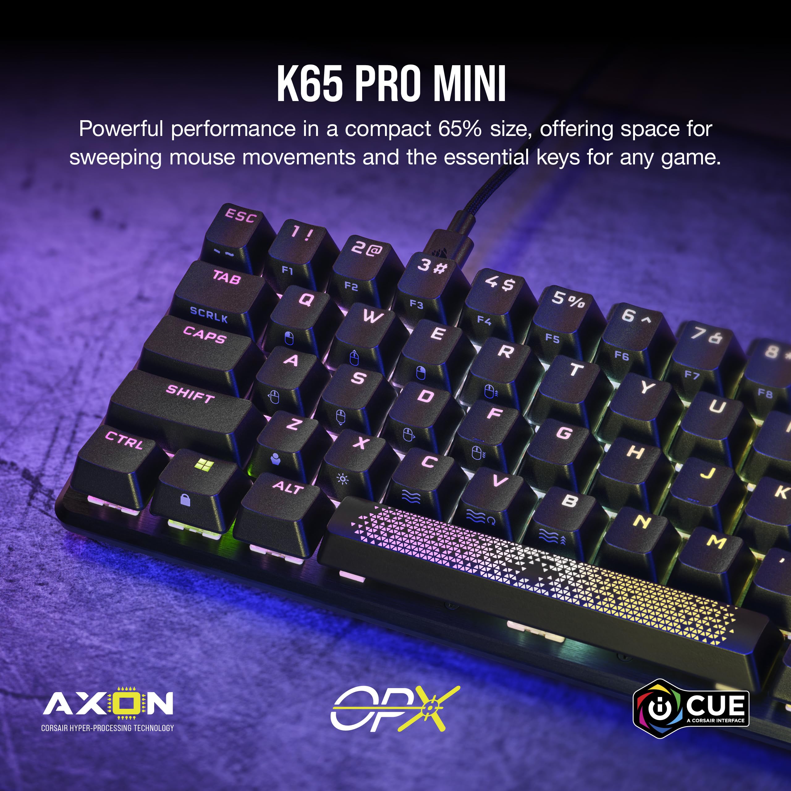 CORSAIR K70 PRO MINI WIRELESS RGB 60% Mechanical Gaming Keyboard – Swappable CHERRY MX RED Switches – PBT Double-Shot Keycaps – iCUE Compatible – PC, Mac, PS5, PS4, Xbox – QWERTY UK – Black