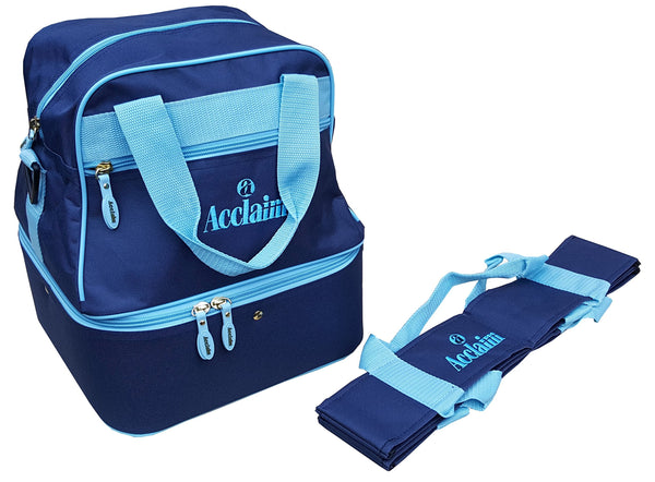 Acclaim Staple Nylon Four Bowl Level Lawn Flat Green Short Mat Locker Bowls Bag And Four Bowls Carrier (Navy Blue/Sky Blue)