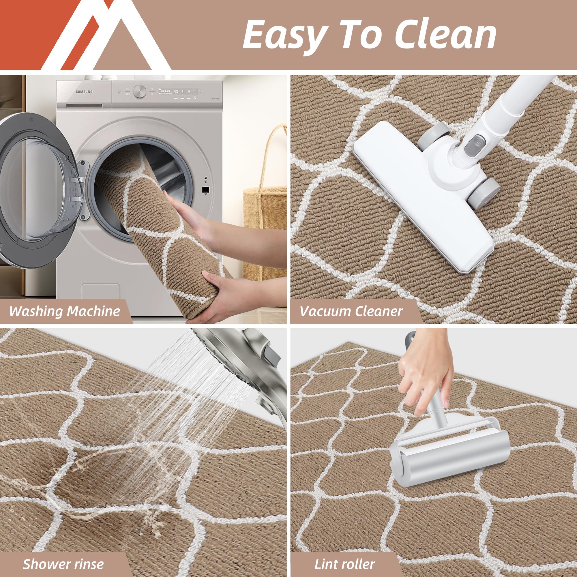 COSY HOMEER Kitchen Runner Rug, 60 x 180cm, Non-Slip, Machine Washable, Beige