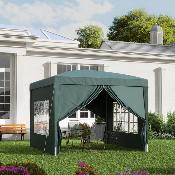 Outsunny 3 x 3(m) Pop Up Gazebo, Water and UV Resistant Party Tent Camping Canopy Marquee with Carry Bag, Blue