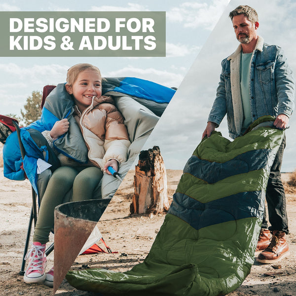MalloMe Sleeping Bags for Adults & Kids Sleeping Bag 3-4 Season - Ultralight Backpacking Sleeping Bag Cold Weather & Warm, Lightweight Compact, Single Adult Girls Boys Winter Sleep Camping Accessories