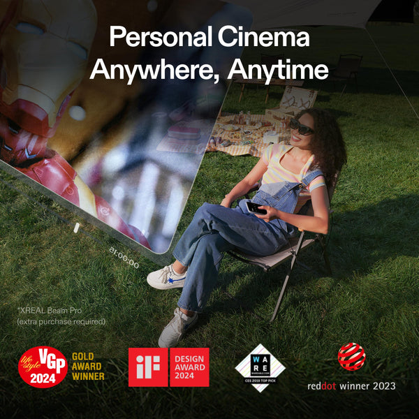 XREAL Air 2 Pro AR Glasses – 130" Spatial Display, 120Hz, 46° FOV, TÜV Certified Eye Comfort, Plug & Play – Compatible with iPhone 15/16, Steam Deck, ROG Ally, Mac, Android & PC