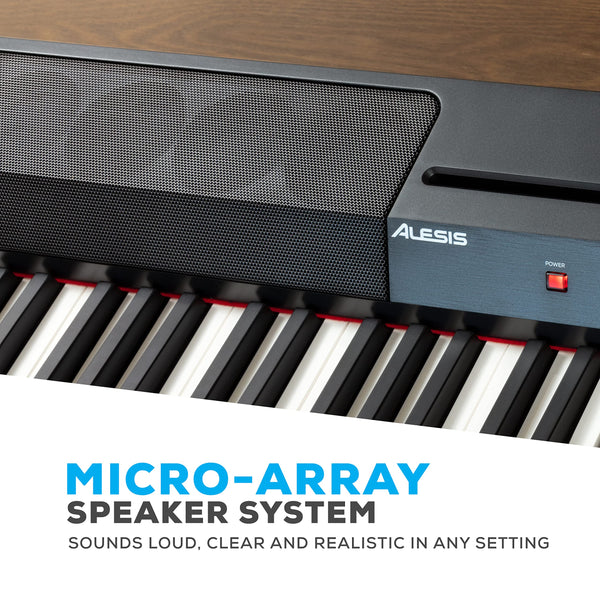 Alesis Recital Home Digital Piano with 88 Hammer Action Weighted Keys, Stand, Pedals and Lessons, Turquoise