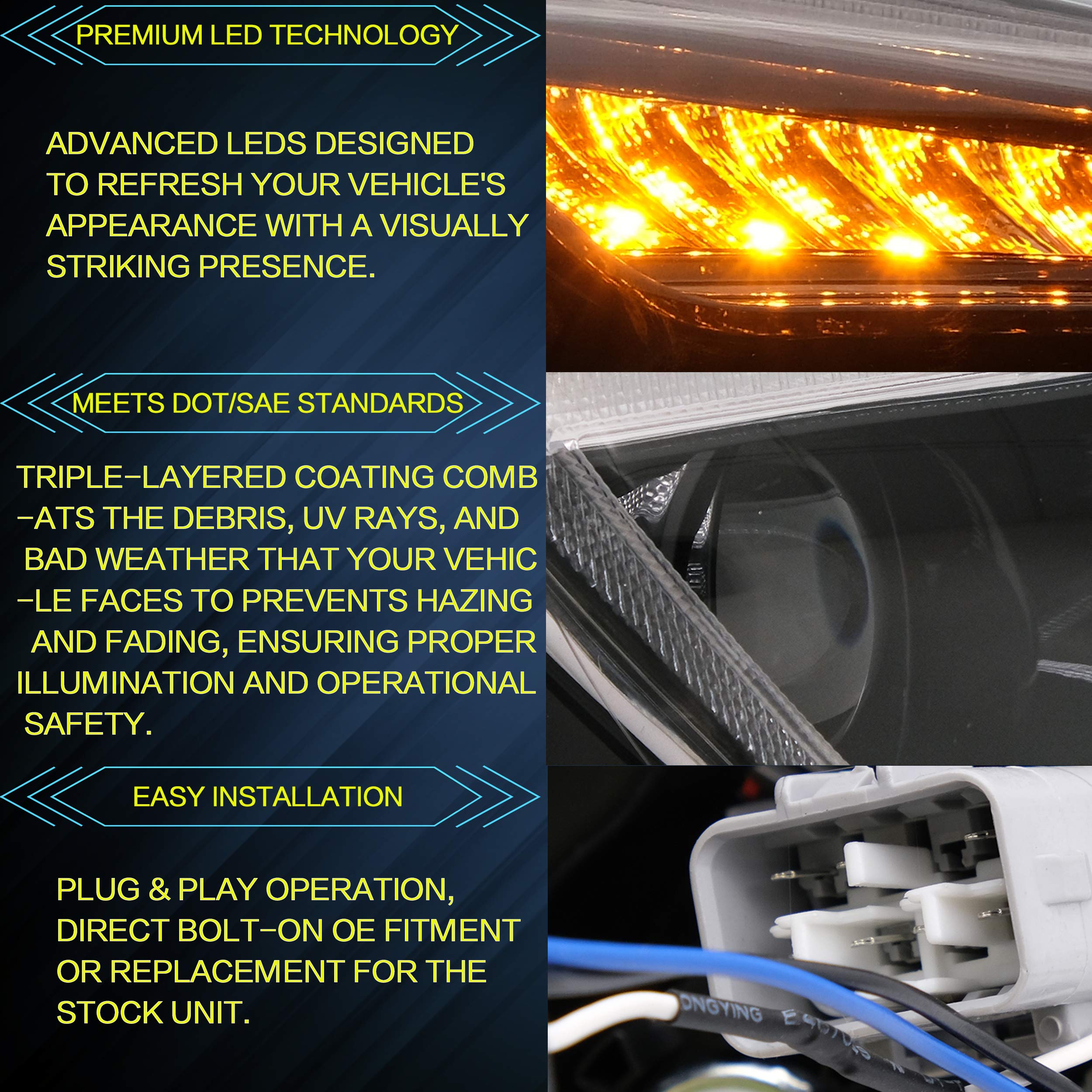 VLAND LED Tail Lights Compatible with Toyota 86 GT86 2012-2020/Subaru BRZ 2013-2020/Scion FR-S 2013-2020, Full LED Rear Light with Sequential Indicator, Red White Lens