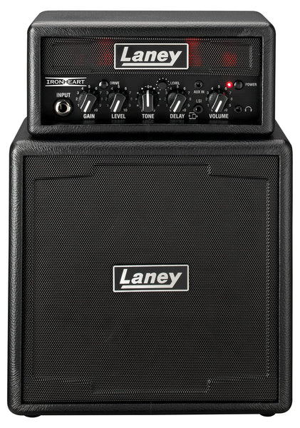 Laney MINISTACK-IRON Battery Powered Guitar Amp – Compact 6W Mini Stack with 4 Speakers, Clean/Drive, Delay, LSI Smartphone Input, AUX In, Headphone Out & Free Ultimate Guitar Subscription - Ironheart