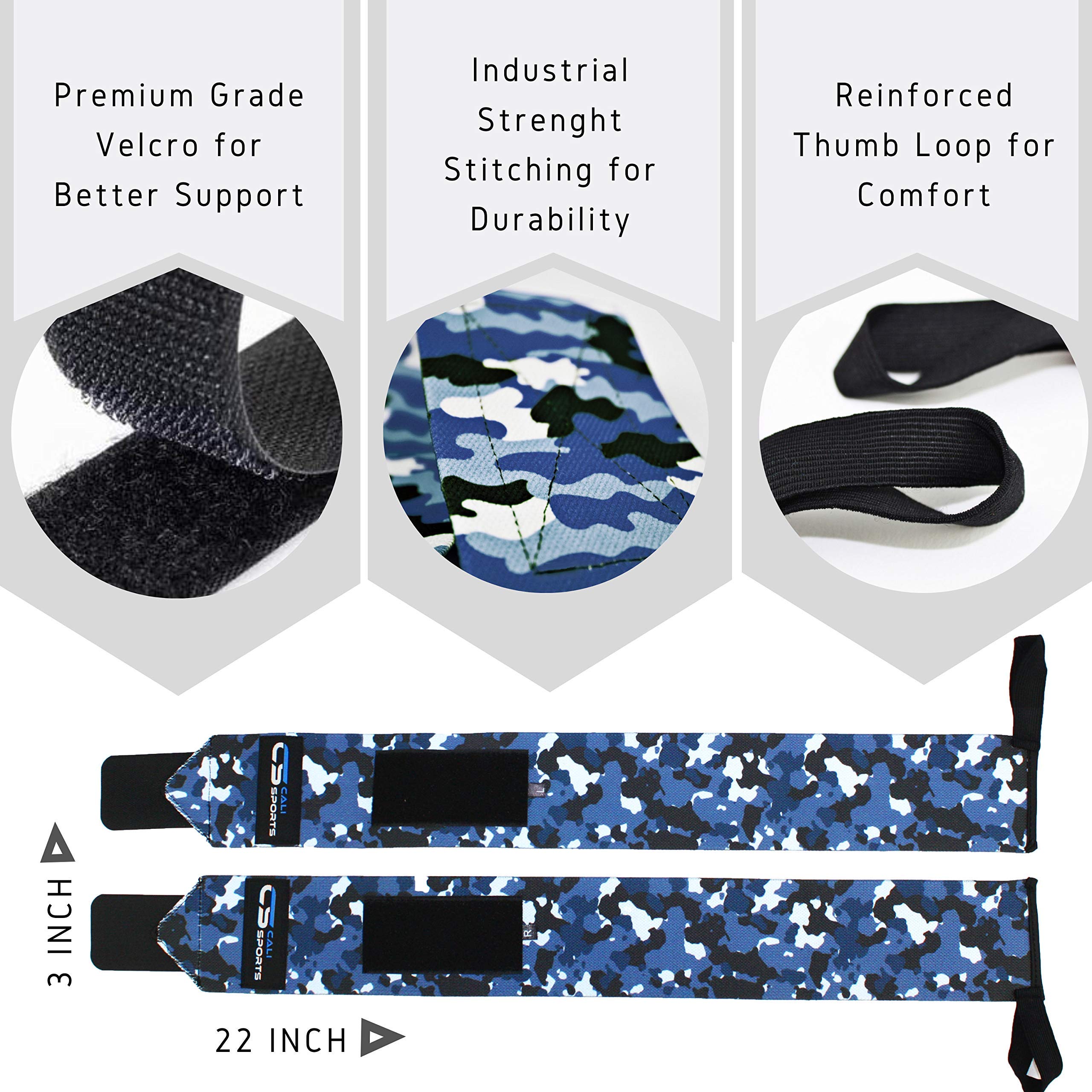 CALI SPORTS Calisthenics Wood Parallettes Bars | Push Up Bar That Will Not Slip or Wobble | Wrist Wraps Included (Small)