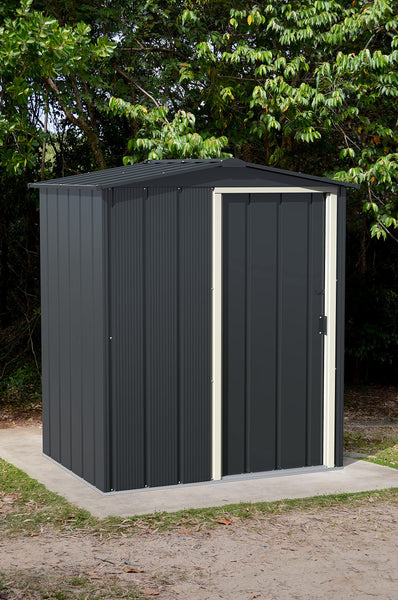 Duramax ECO 8 x 8 (6.35 m2) Metal Garden Storage Shed, Hot-Dipped Galvanized Metal Garden Shed, Tool Storage Shed, Strong Reinforced Roof Structure, Maintenance-Free Metal Shed, Anthracite