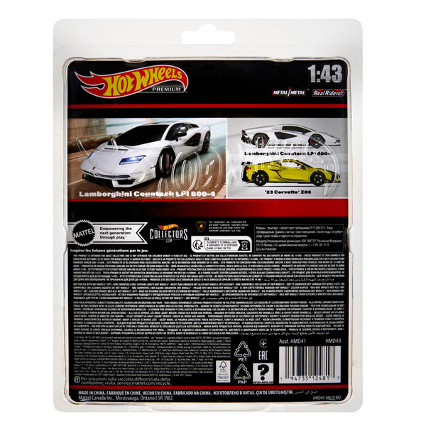 Hot Wheels Premium Ford Mustang, 1:43rd Scale Vehicle, Officially Licensed Replicas for Adult Collectors, Real Riders Tires, Metal/Metal Body & Chassis, HWT04