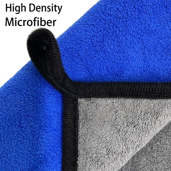 VAIYNWOM Set of 6 Car Cleaning Microfibre Cloths, Absorbent Microfibre Towel Polishing Cloth Gentle on Paint, Lint-Free for Household and Cleaning Car Motorcycle, 30x40cm (Yellow & Gray)