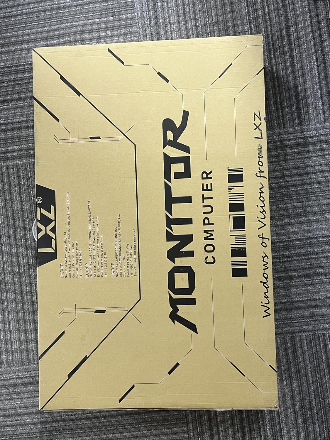 34 Inch Curved Monitor 1500R, 3440 * 1440 165Hz Gaming Monitor with FreeSync, Wide Viewing Angle, Display Port HDMI - Black