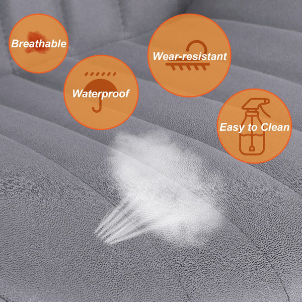 Youhauchair Bar Stools Set of 2, Swivel Counter Height Barstools with Back, Adjustable PU Leather Bar Chairs, Modern Armless Kitchen Island Stool, Black