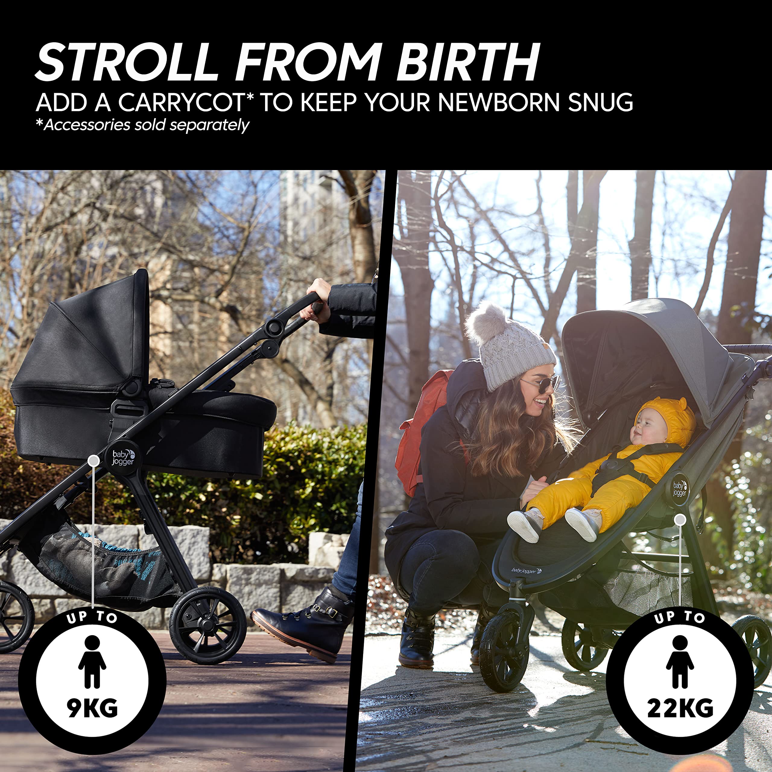 Baby Jogger City Mini GT2 All-Terrain Pushchair | Lightweight, Foldable Stroller | Opulent Black