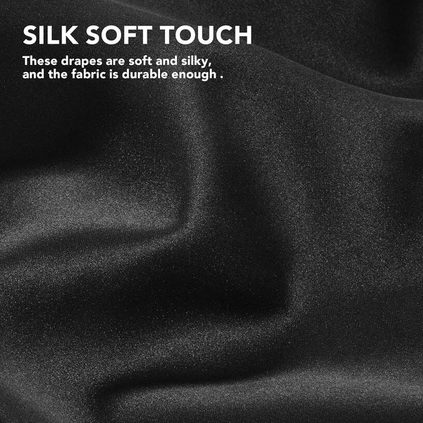 Deconovo Blackout Curtains Eyelet Super Soft Thermal Insulated Ring Top Blackout Curtains for Nursery 46 x 54 Drop Inch Dark Grey 2 Panels