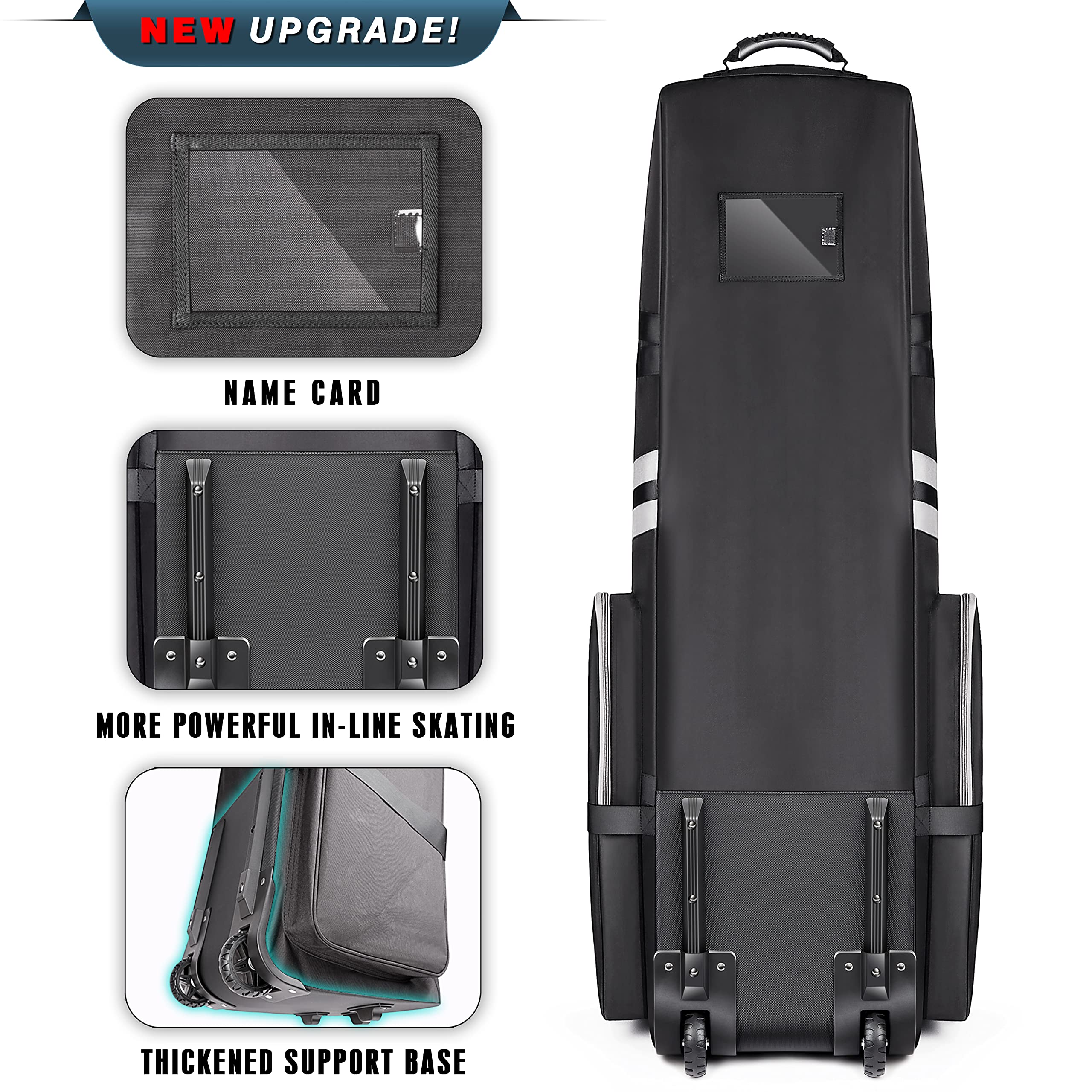 CHAMPKEY 1.0 Premium Soft Padded Golf Travel Bag - 1200D Oxford Fabric (Black)