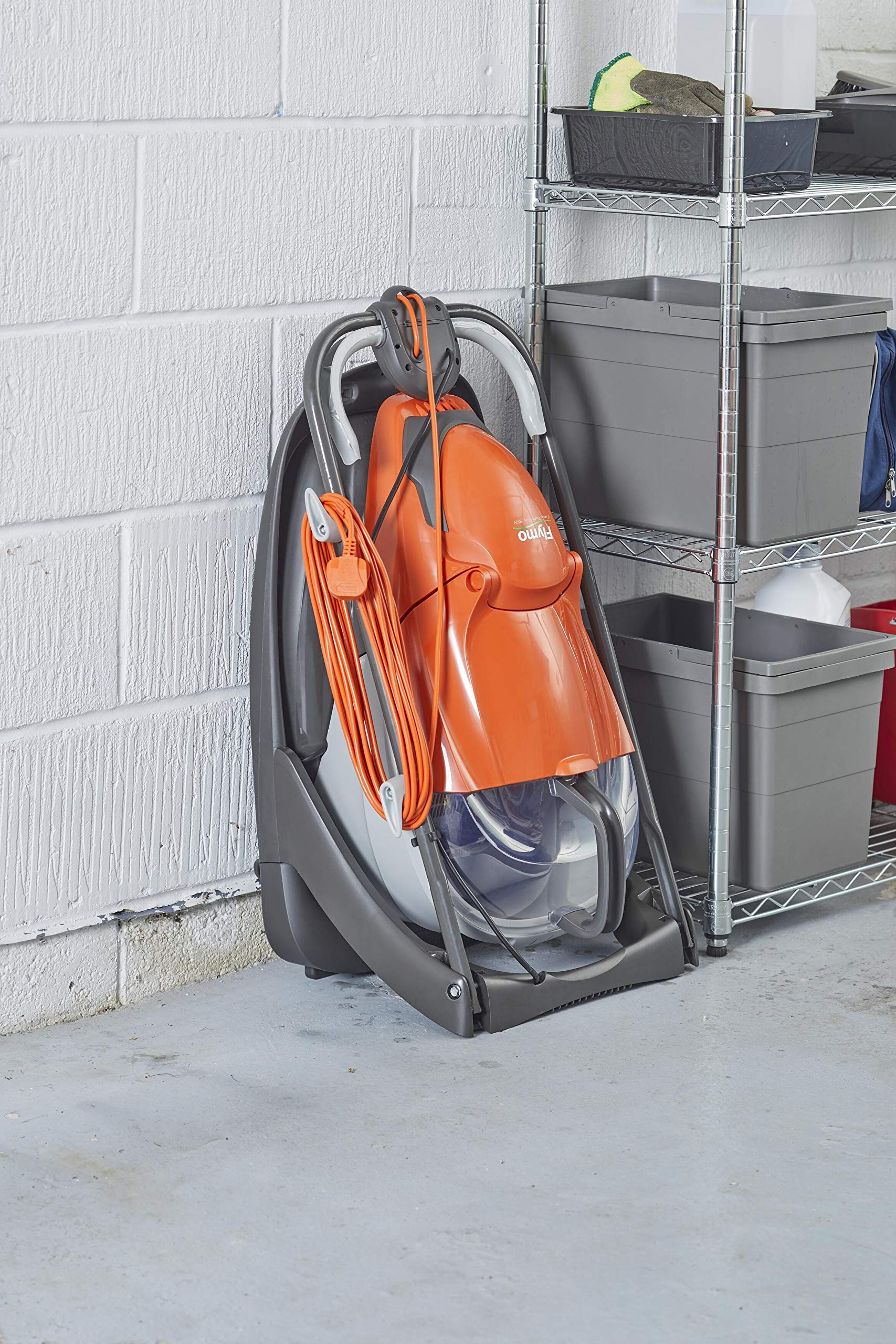 Flymo EasiGlide Plus 360V Hover Collect Lawn Mower - 2000W Motor, 36cm Cutting Width, 26 Litre Grass Box, Folds Flat, 10m Cable Length, Orange and Grey