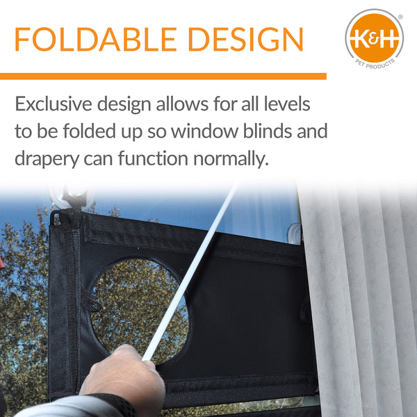 K&H Pet Products EZ Mount Window Kitty Sill Triple Stack Gray 12 X 23 Inches