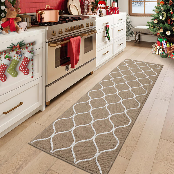 COSY HOMEER Kitchen Runner Rug, 60 x 180cm, Non-Slip, Machine Washable, Beige