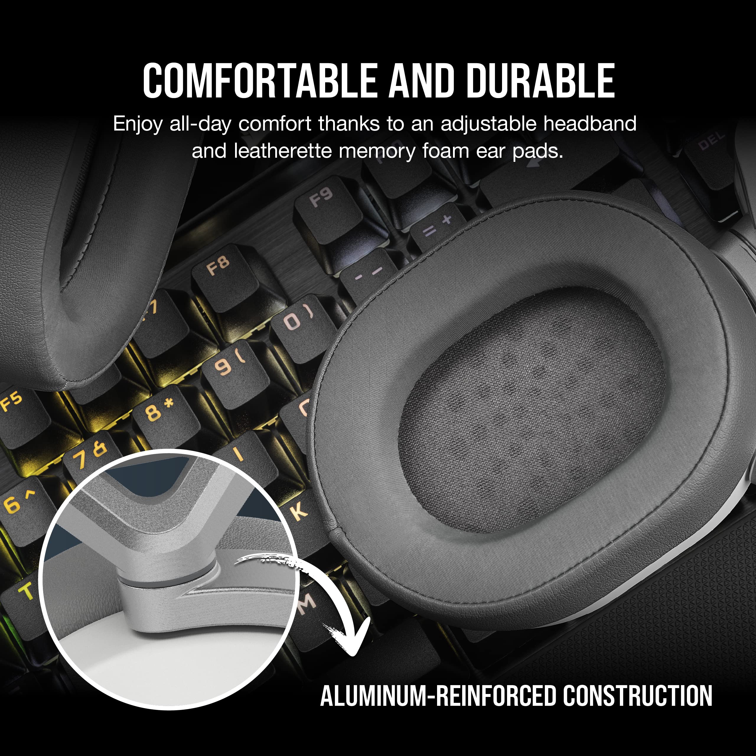 CORSAIR HS65 WIRELESS Multiplatform Gaming Headset with Bluetooth – Dolby 7.1 Surround Sound – Omni-Directional Microphone – iCUE Compatible – PC, Mac, PS5, PS4, Nintendo Switch, Mobile – Carbon