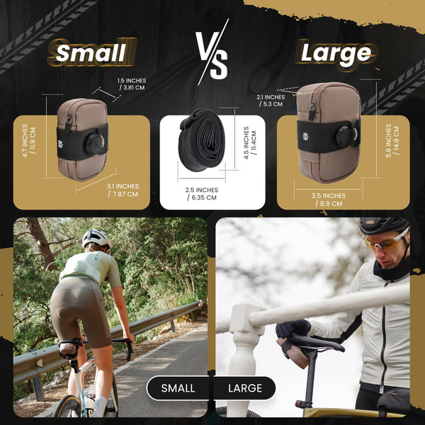 Lumiere & Co. Falcon Magnetic Bike Saddle Bag – 0.69L | 6" x 3.5" x 2" | Sleek Minimalist Brick Design, Fast Magnetic Buckle Attachment | Road Cycling–Specific Bike Seat Bag (Black, Large)