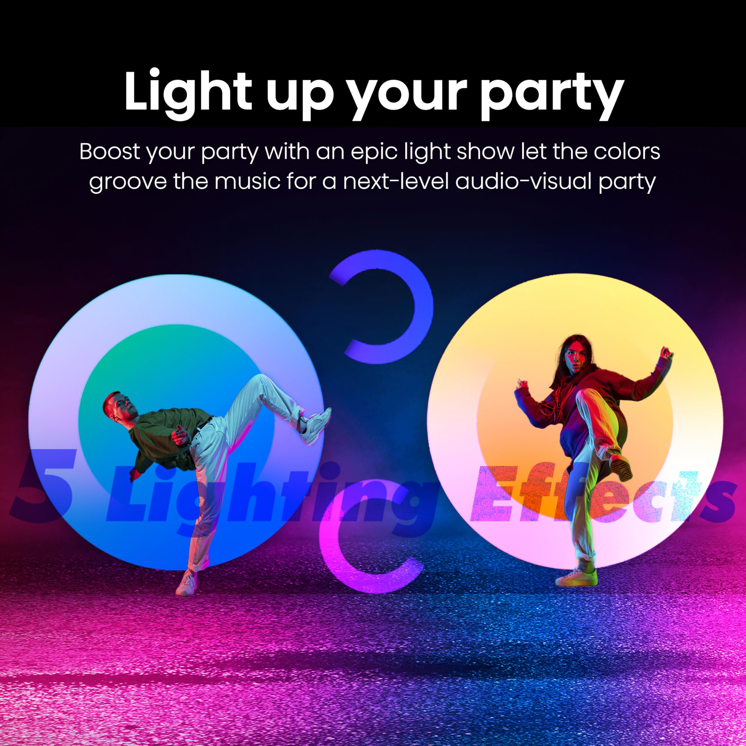 Hisense PARTY STORM, 300W Max Audio Power,15 Hrs long playtime,Karaoke Mode,Lighting effects, Wireless charge the phone, IPX4 Waterproof, Bluetooth 5.0