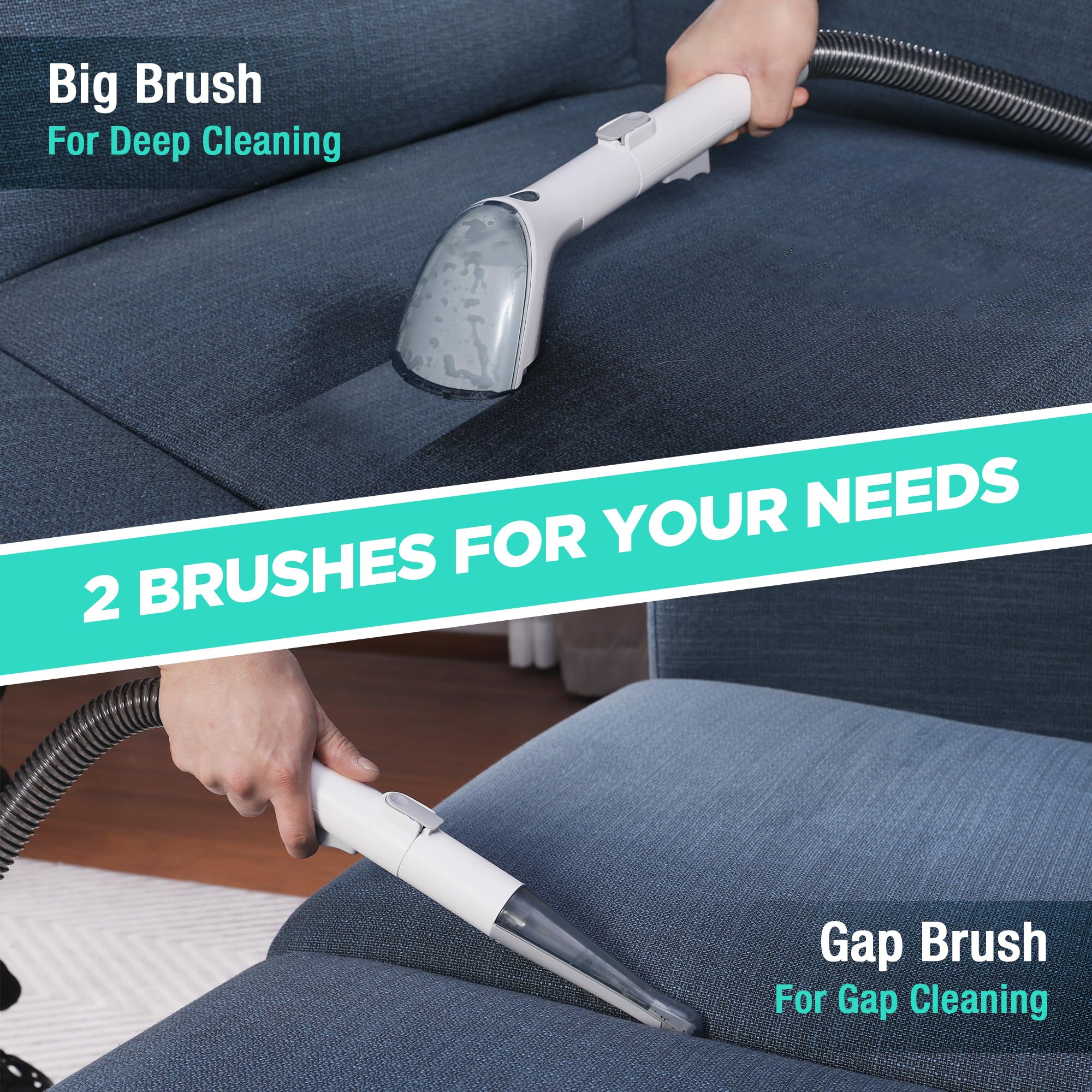 HAUSHOF StainZapper Pro Carpet Cleaner Machines, 450W Handheld Spot Carpet Washer, Clean Carpets, Stairs, Upholstery, Car Seats, 1.5L Twin Tank Spot Cleaner, Include Spot & Stain Cleaner