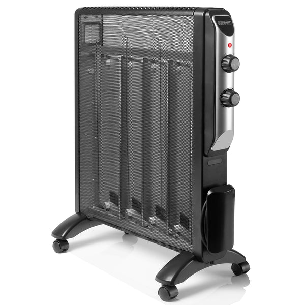 Duronic Electric Heater HV180 WE 2000W Oil Free Radiator Convection Heater Free Standing Radiator Mica Panel Heaters Portable Radiators with Micathermic Panels Convector for Home, Bedroom, Office