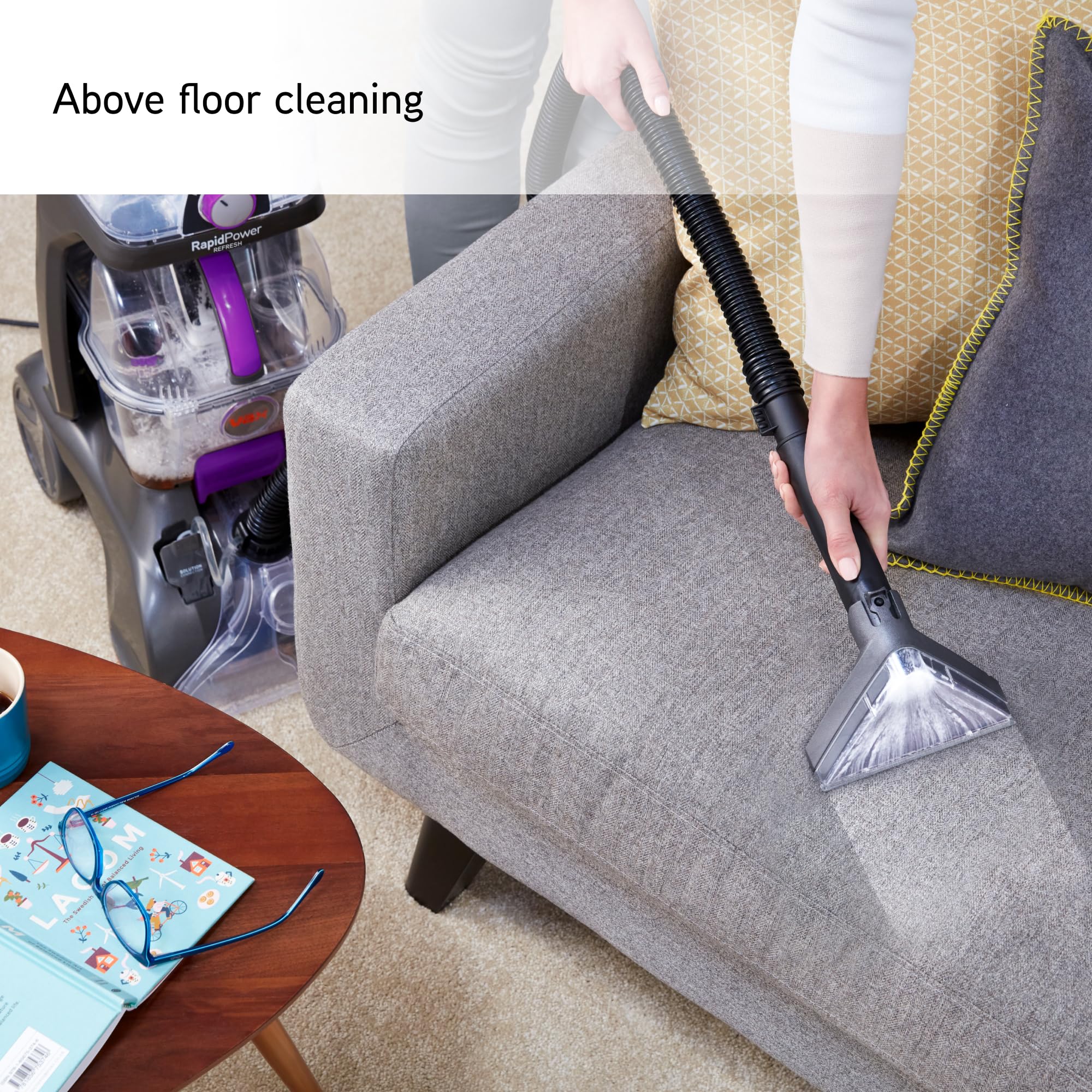 Vax Rapid Power Refresh Carpet Cleaner | Deep Clean and Leaves Carpets Dry in less than 1hr | XL Tank Capacity - CDCW-RPXR, Purple and Grey, 4.7L, 1200W