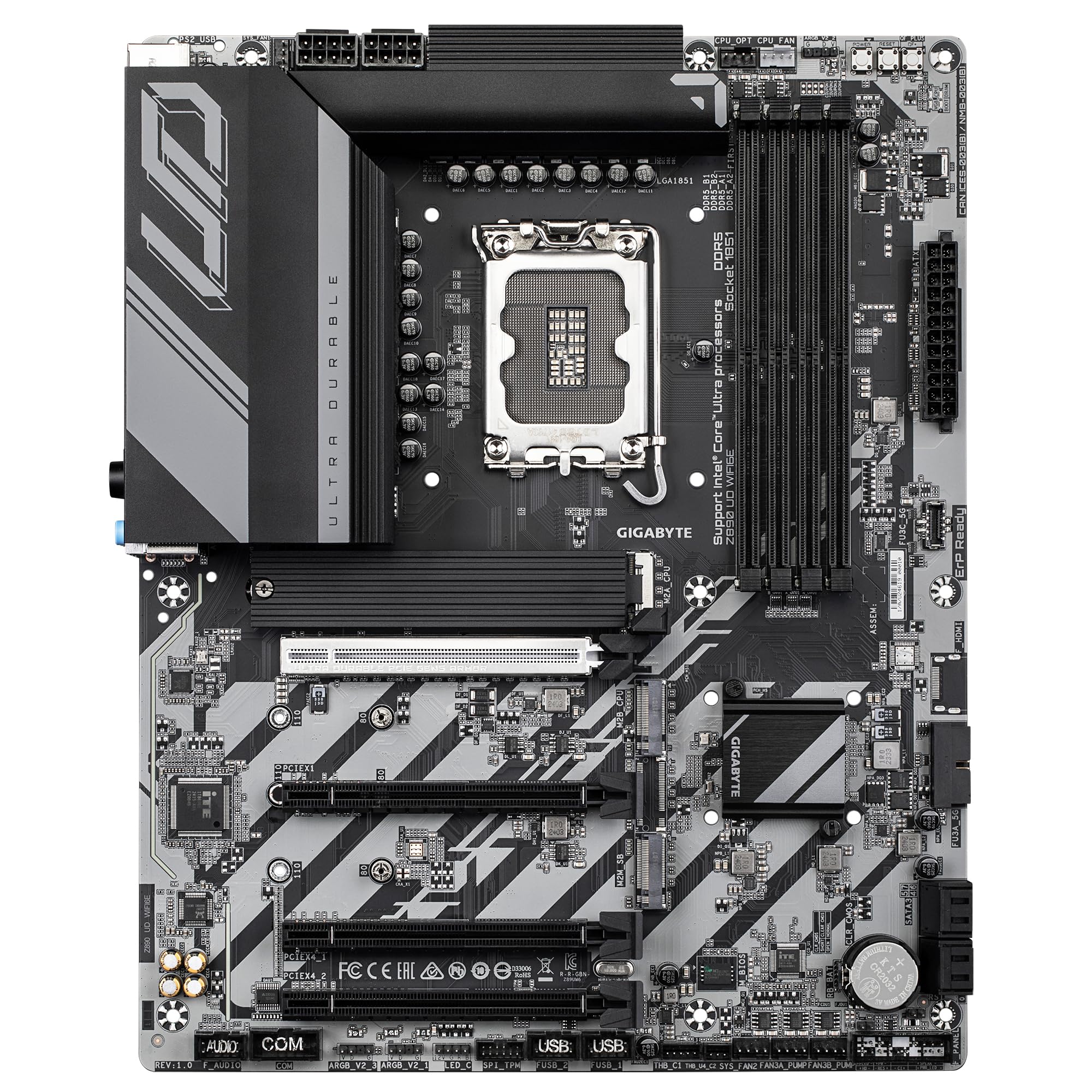 GIGABYTE Z890I AORUS ULTRA Motherboard - Supports Intel Core Ultra (Series 2) CPUs, 8+1+2 phases VRM, up to 8800MHz DDR5 (OC), 1xPCIe 5.0 + 1xPCIe 4.0, Wi-Fi 7, 2.5GbE LAN, Thunderbolt 4