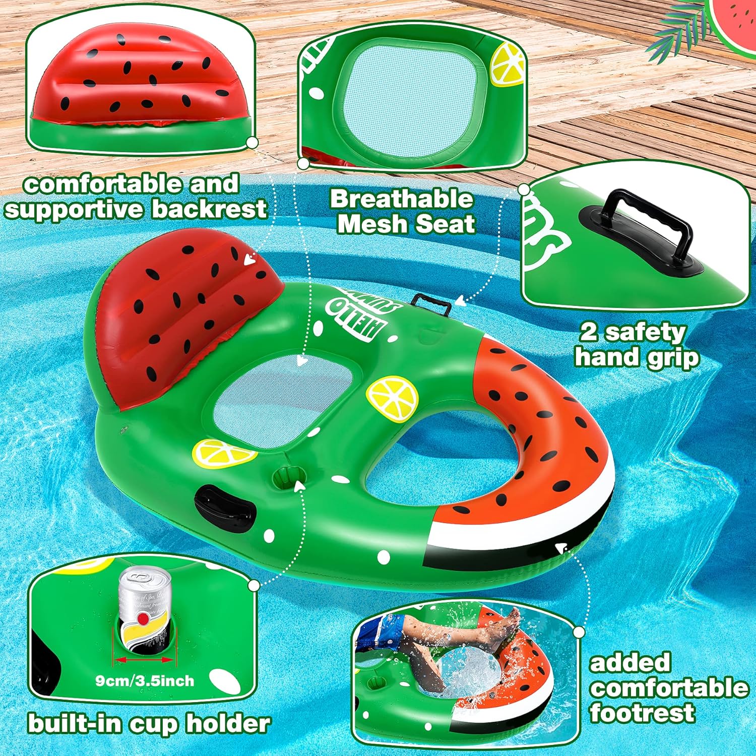 Gontence Pool Inflatable - Lilo Pool Inflatables For Kids Adults - Portable Inflatable Pool Floats - Pool Lounger with cup holder - Pool Float Pool Hammock Water Hammock (HW00649)
