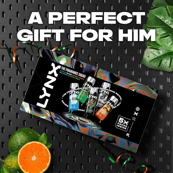 Lynx Fragrance Squad Gift Set with multiple body spray variants perfect for any occasion 5 piece