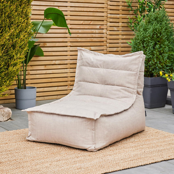 icon Dolce Lounge Bean Bag Chair and Footstool, Grey, Indoor Outdoor Beanbag, Large Adult Bean Bag with Filling Included, Floor Chair, Garden, Living Room Furniture, Bedroom Furniture