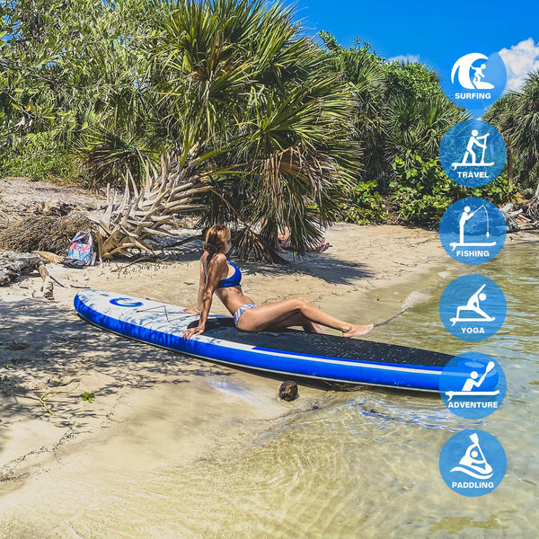 FunWater SUP Inflatable Stand Up Paddle Board 11'6"/11'/10'5" Ultra-Light with Inflatable Board,ISUP Accessories,Three Fins,Adjustable Paddle, Pump,Backpack, Leash,Waterproof Bag