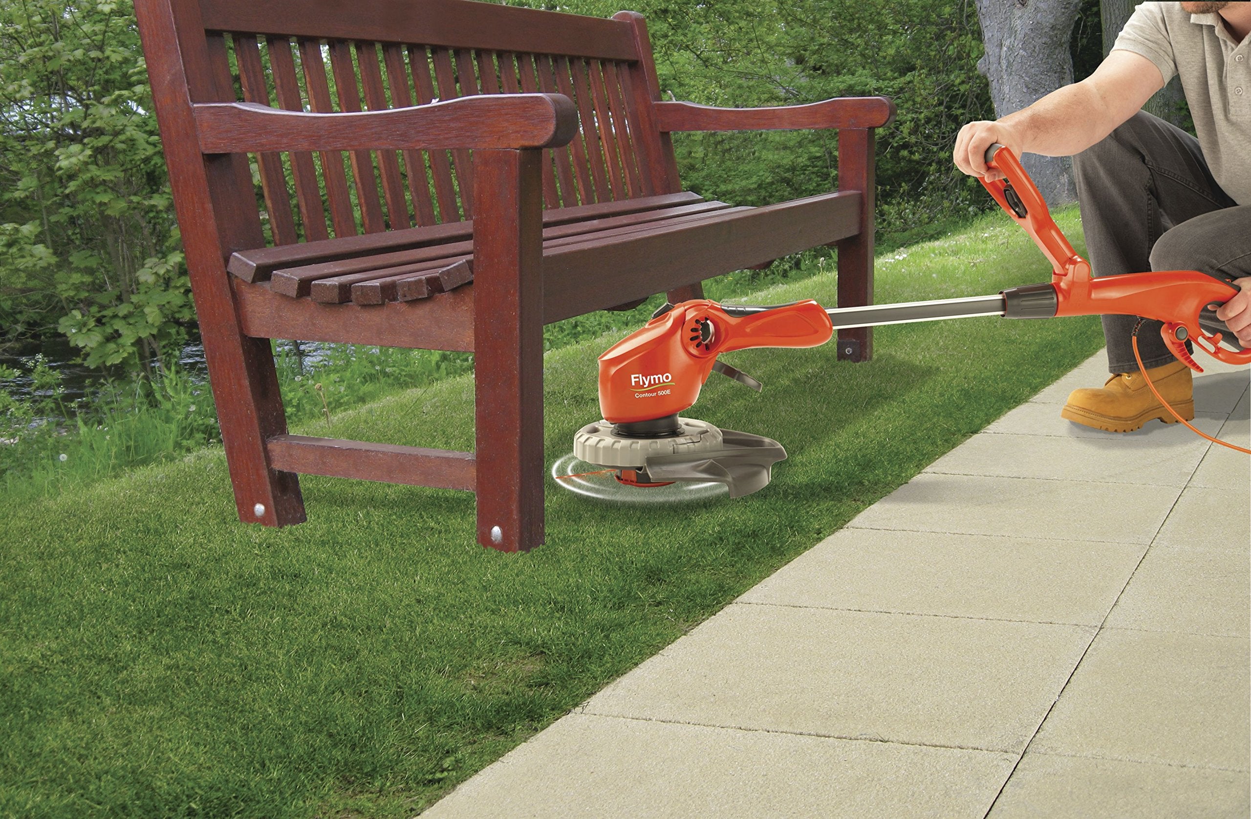 Flymo Contour 500E Electric Grass Trimmer and Edger, 500 W, Cutting Width 25 cm, Orange