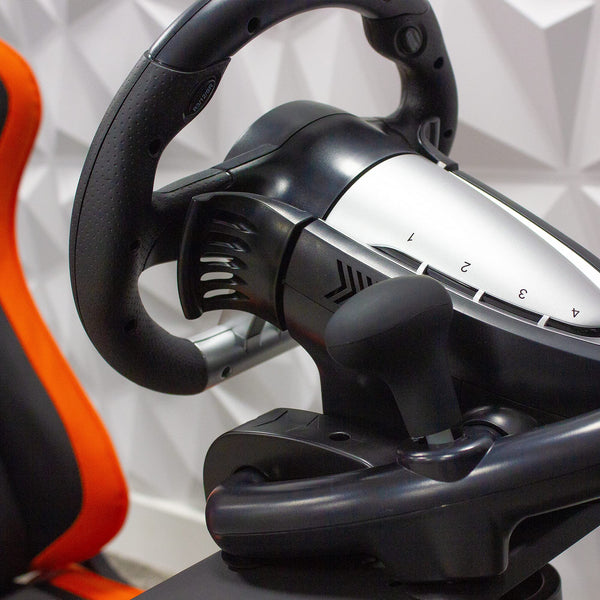 X-Rocker Steering Wheel Stand, Foldable Racing Wheel Stand with Seat Fixing Rod, Adjustable Height, Adjustable Angle, Suitable for Logitech, XBOX, Madcatz, Playstation, Racing Wheel Stand - Black