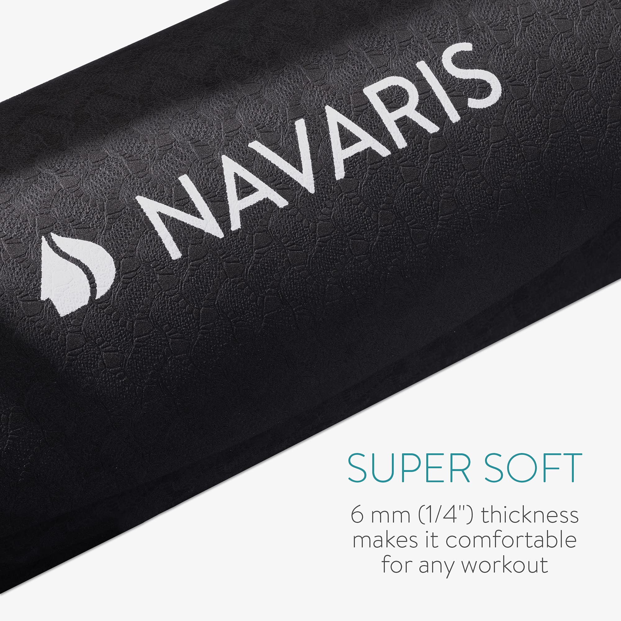 Navaris Round Yoga Mat - 120cm Diameter Circular Exercise Mat 0.6cm Thick - Non-Slip Training Mat for Pilates Workout Home Gym Meditation