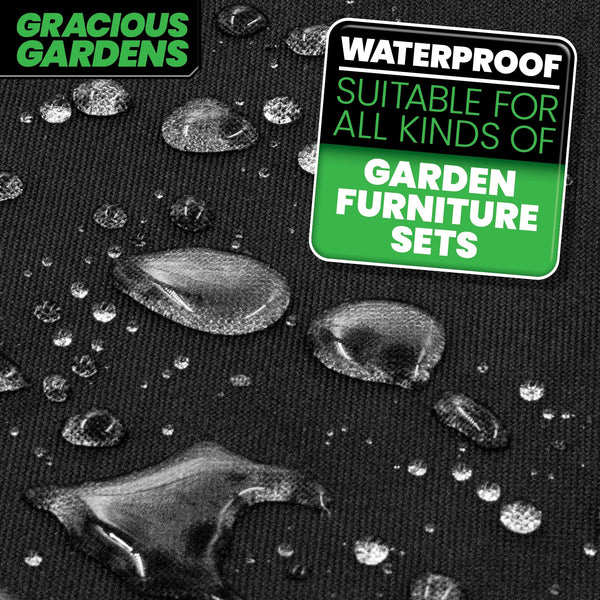 Gracious Gardens Rectangular Garden Furniture Covers Waterproof 280x204x106cm, Oxford Fabric Outdoor Table, Patio & Rattan Garden Furniture Covers,