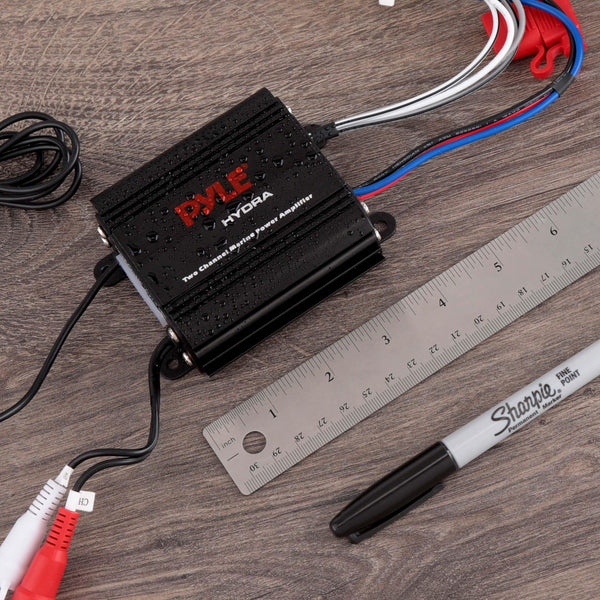 Pyle PLMRMP1B 400W 2 Channel Waterproof Micro Marine Amplifier