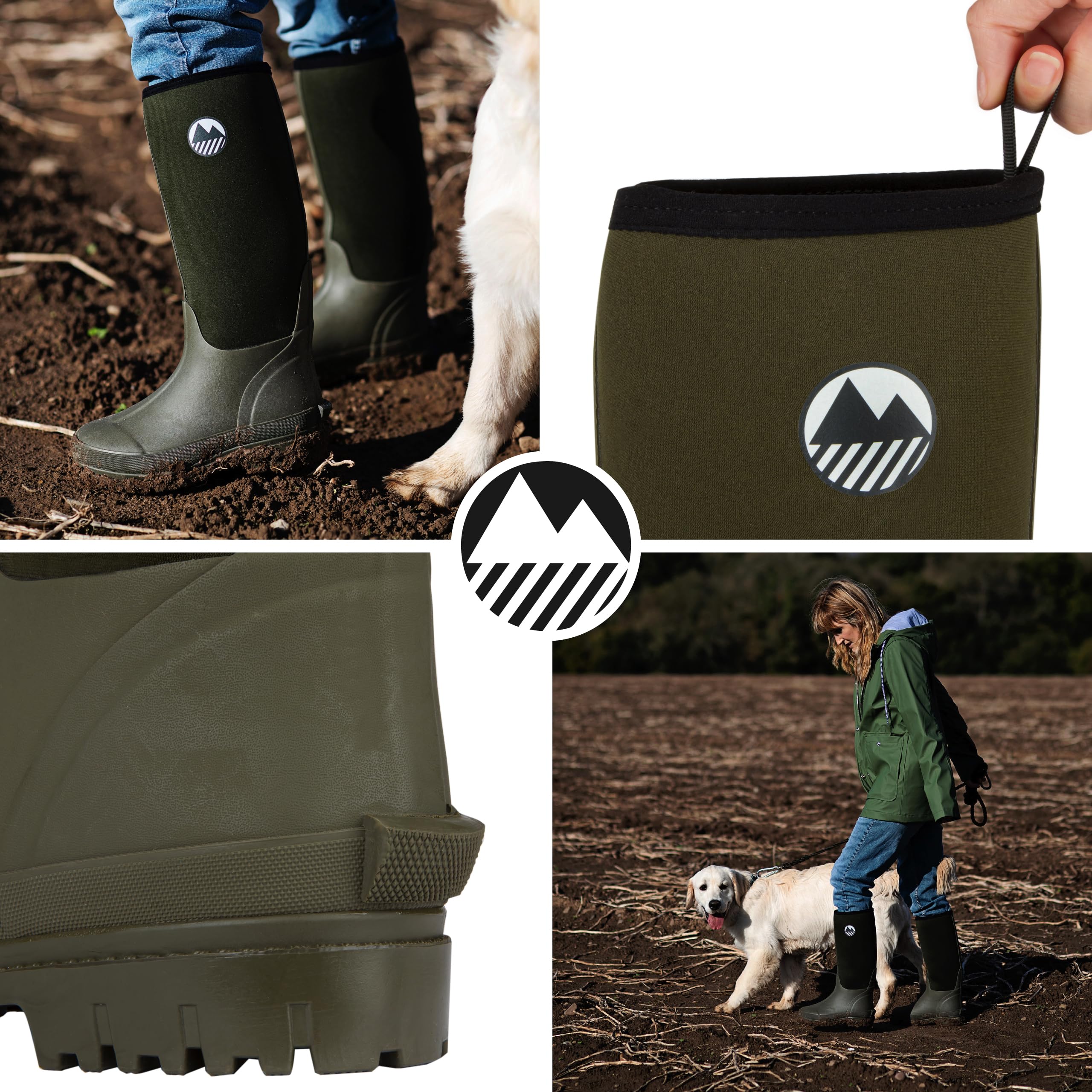 Lakeland Active Women's Rydal Neoprene Insulated Rubber Mucker & Yard Wellington Boots Warm Lined Fully Knee High Waterproof Wellies in Black, Moss Green, Navy Blue & Plum