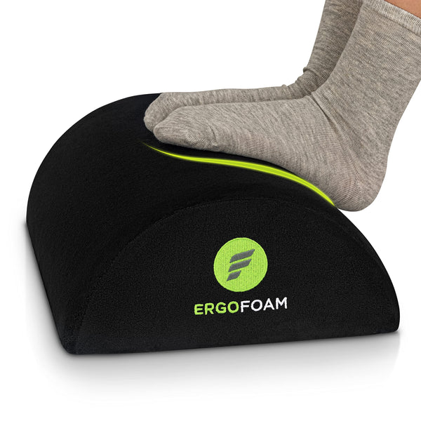 ErgoFoam Foot Rest Under Desk (Tall) - Large Premium Velvet Soft Foam Footrest for Desk - Most Comfortable Desk Foot Rest in The World for Back,