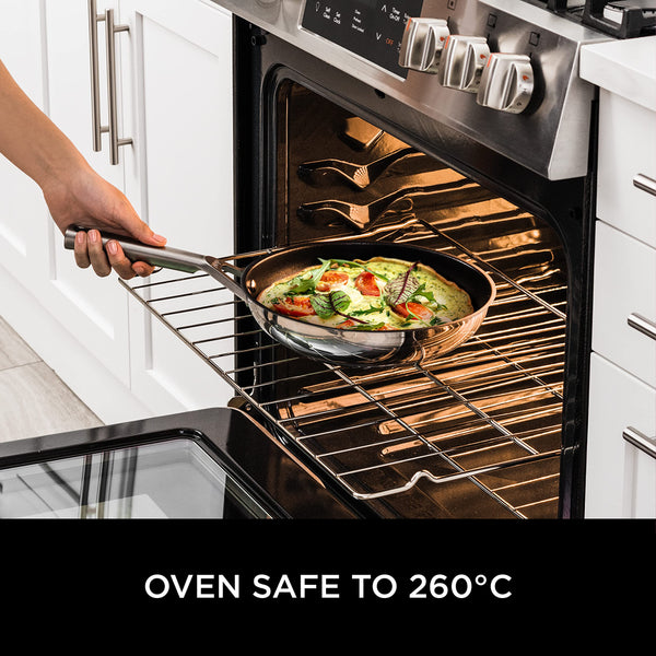 Ninja ZEROSTICK 5-Piece Pan Set, Long Lasting Non Stick,16cm, 18cm & 20cm Saucepans with oven-safe glass lids, 16cm Milk Pan, 24cm Frying Pan, Stainless Steel Cookware C6500UK