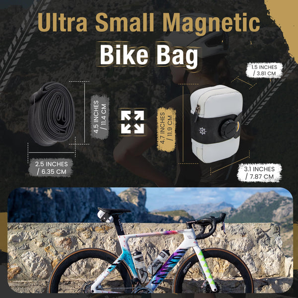 Lumiere & Co. Falcon Magnetic Bike Saddle Bag – 0.69L | 6" x 3.5" x 2" | Sleek Minimalist Brick Design, Fast Magnetic Buckle Attachment | Road Cycling–Specific Bike Seat Bag (Black, Large)