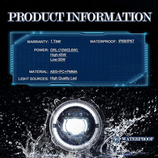 VLAND Headlights Compatible with 2019-2023 SUZUKI JIMNY, LED Front Light with Dynamic Startup DRL