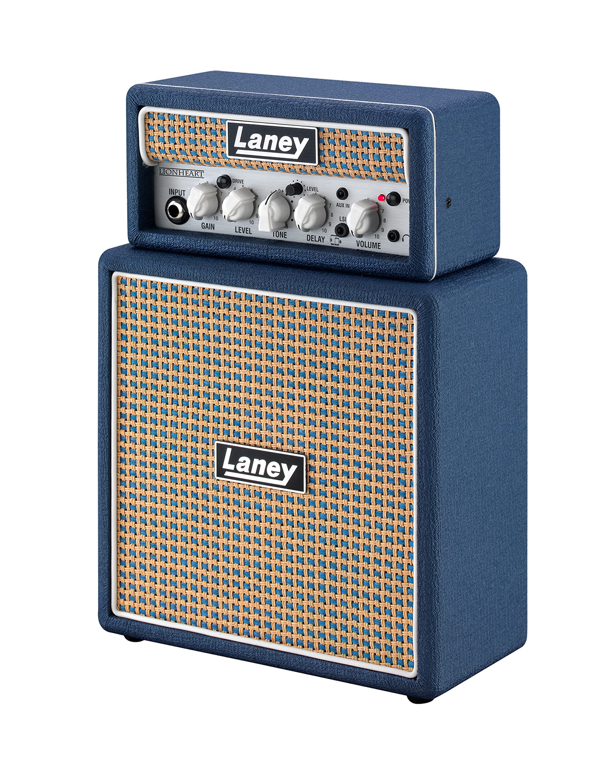 Laney MINISTACK-IRON Battery Powered Guitar Amp – Compact 6W Mini Stack with 4 Speakers, Clean/Drive, Delay, LSI Smartphone Input, AUX In, Headphone Out & Free Ultimate Guitar Subscription - Ironheart