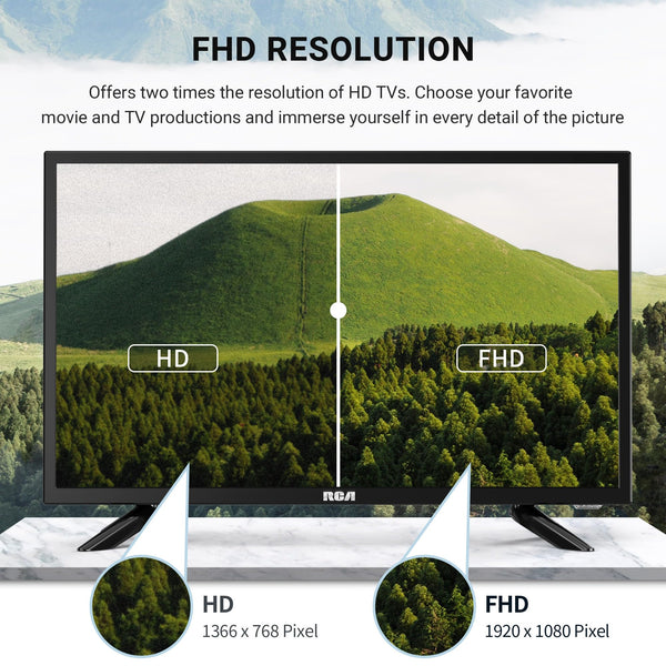 RCA RB24H2CU 24" inchFreeview HD TV DVB-T2/C/S2 Dolby Digital Audio, LED Backlighting Display, HDMI VGA PC SCART USB Travel Small TV for Motorhome and Campervan,Caravans,12 Volt