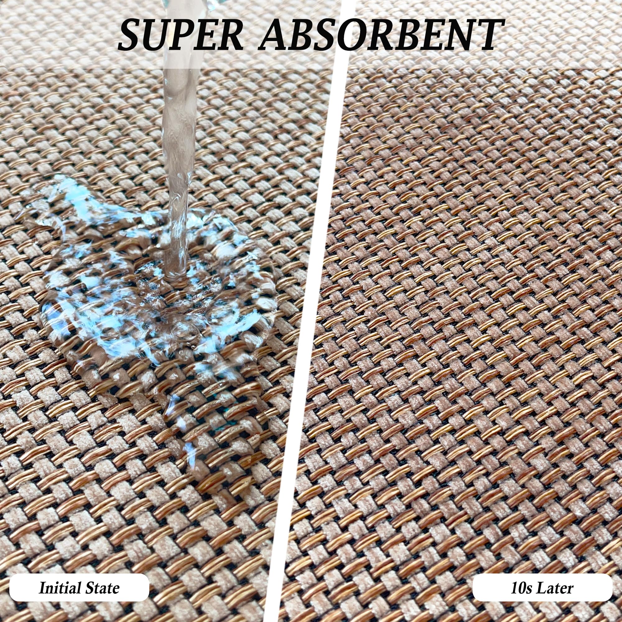 Artnice Non Slip Kitchen Mat 44x180cm, Kitchen Rug Washable Super Absorbent, Rubber Backed Kitchen Runner Rug for Hallway and Entryway, Beige