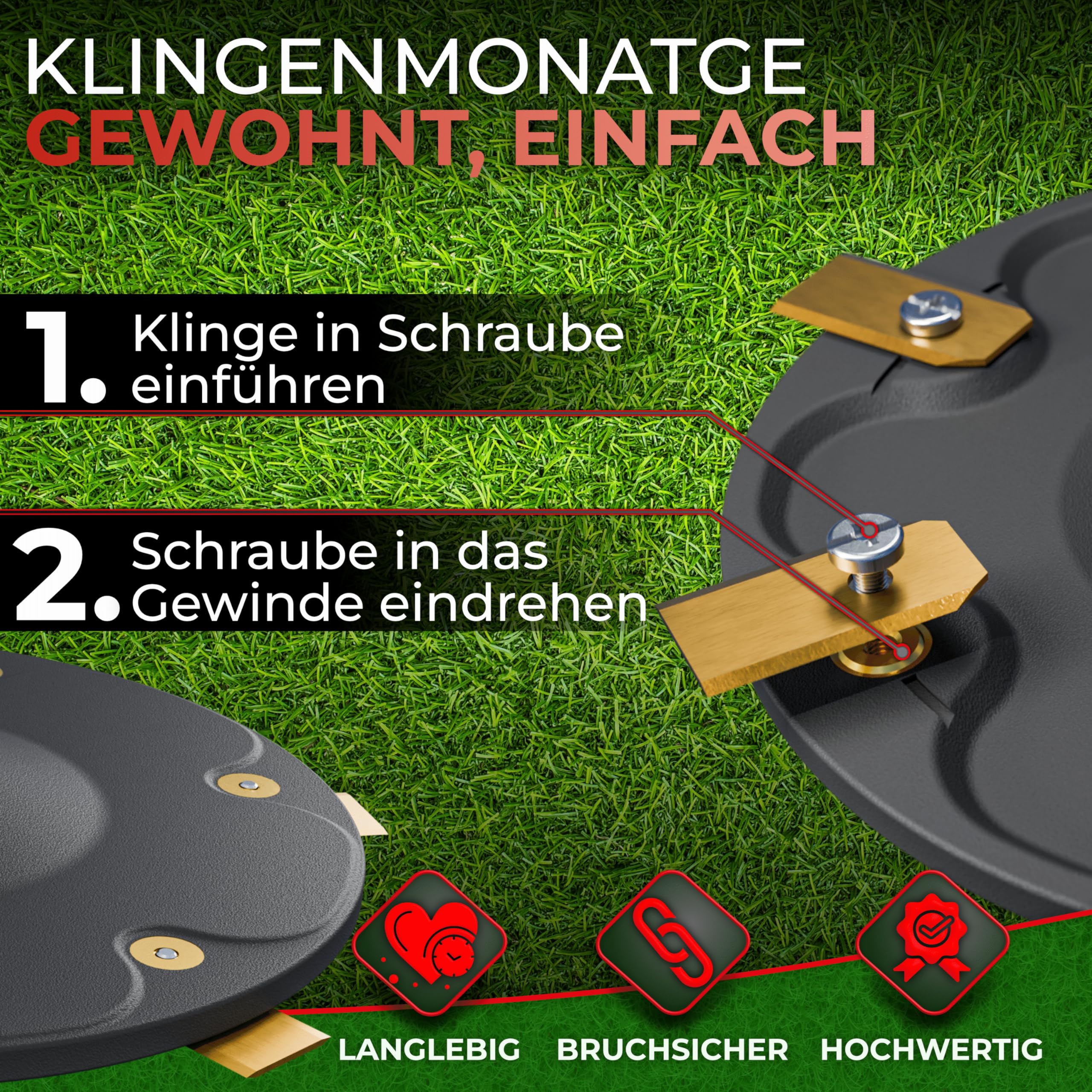 3DHerb 6 Blade Discs Compatible with Segway Navimow Robotic Lawnmower i105E, i108E & i110n - Premium Mower Disc Made of Fibreglass Reinforced Plastic