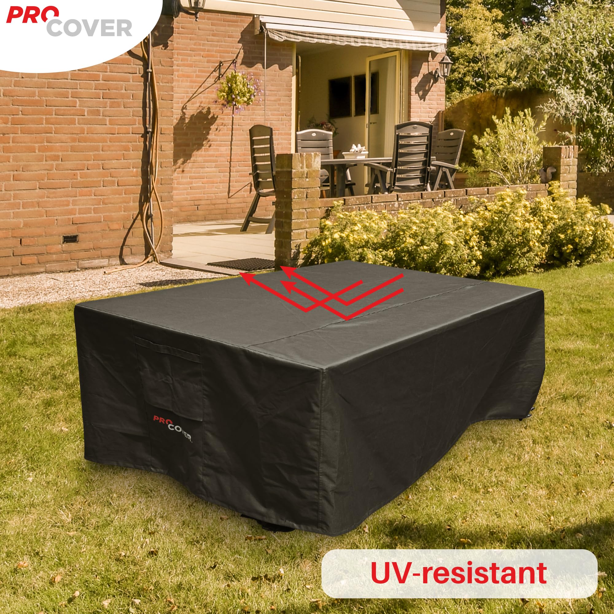 Premium Outdoor Furniture Cover: Durable, Waterproof Fabric with PVC Coating. Thick, Long-Lasting, Ideal for Garden Table, Lounge, Furniture, Terrace.